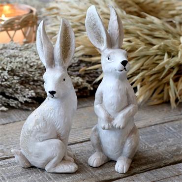 SET OF TWO GLITTER RABBITS