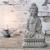 FRENCH GREY SEATED BUDDHA H21CM