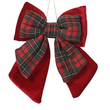 TARTAN VELVET BOW