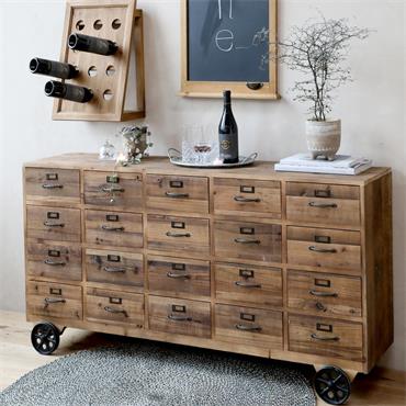 GROCERY COUNTER SIDEBOARD ON WHEELS