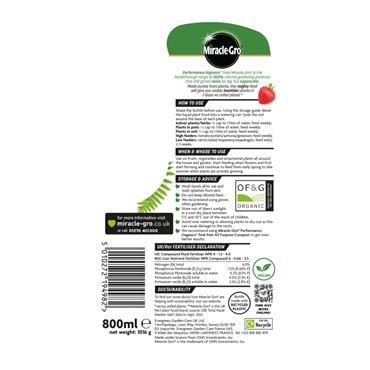 800ML PERFORMANCE ORGANICS PLANT FOOD