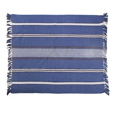 MARIA PLAID THROW BLUE