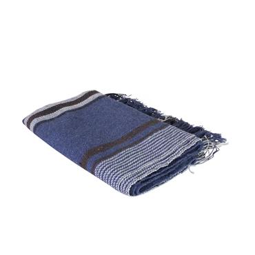 MARIA PLAID THROW BLUE