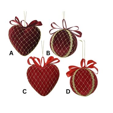 FOAM VELVET ORNAMENT WITH LACE AND BOW