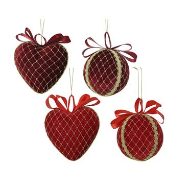 FOAM VELVET ORNAMENT WITH LACE AND BOW