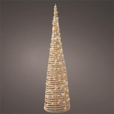 WICKER LED CONE 90CM