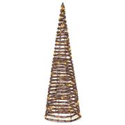 Dark Brown Wicker Led Cone 60Cm