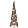 Dark Brown Wicker Led Cone 60Cm