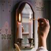ANTIQUE BRASS MIRROR WALL SCONCE