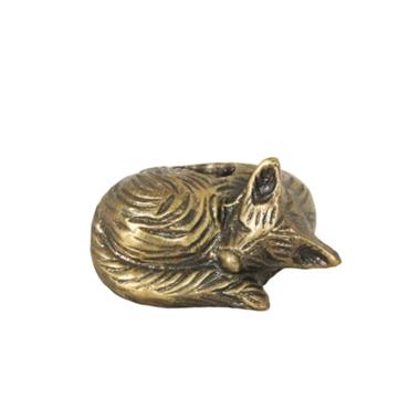 FOX ANTIQUE BRASS CANDLE HOLDER