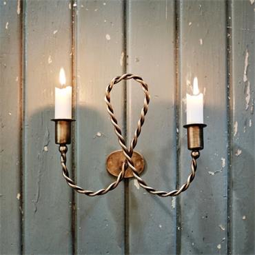 ESTELLE ANTIQUE BRASS WALL CANDLE HOLDER