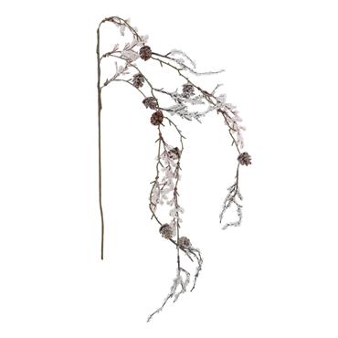 FROST PINECONE HANGING BRANCH 100CM