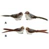 SET OF 2 FROSTED BIRDS ON CLIP W16CM