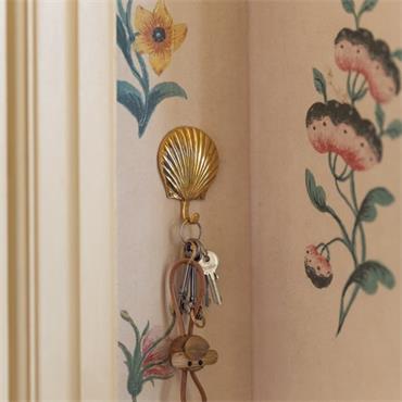 SHELL ANTIQUE BRASS WALL HOOK