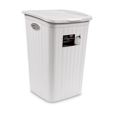 LAUNDRY HAMPER BASKET 50LTR WHITE