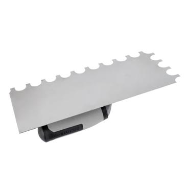 BIMATERIAL HANDLE STAINLESS STEEL ROUND NOTCHED TROWEL