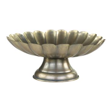ANTIQUE BRASS CENTREPIECE BOWL ON FOOT