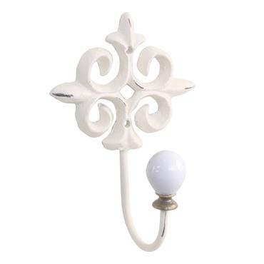 ANTIQUE CREAM DECOR HOOK WITH KNOB