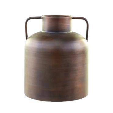 OLD VASE WITH HANDLES ANTIQUE BRASS H28CM