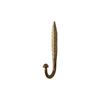 ANTIQUE BRASS SLIM HOOK WITH LEAF DETAIL