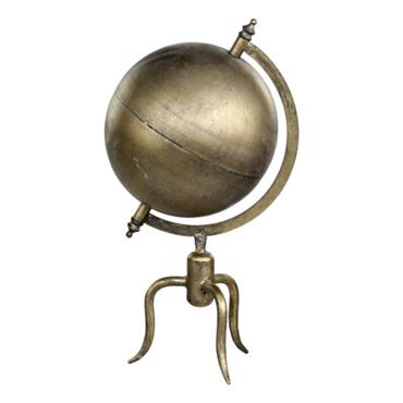 ANTIQUE BRASS DECORATIVE GLOBE H36cm