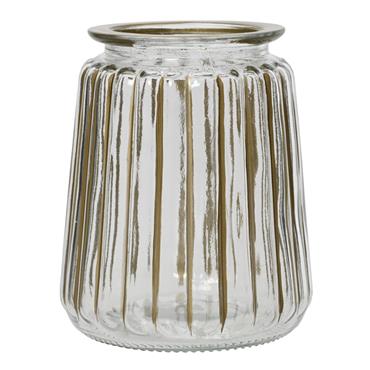HURRICANE VASE GLASS GOLD 14.5CM