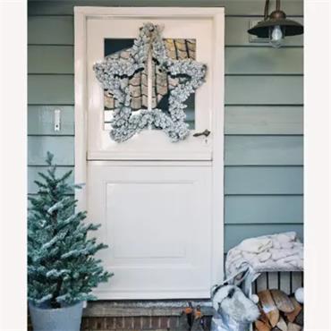 STAR SNOWY WREATH INDOOR D60CM