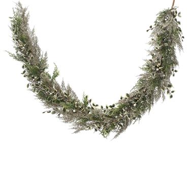 GARLAND WITH CHAMPAGNE GLITTER LEAVES