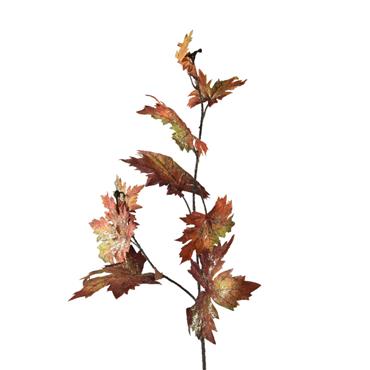 BROWN & ORANGE LEAVES W/ GOLD GLITTER H86CM