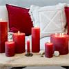 MACON PILLAR CANDLE H40cm RUSTIC DARK RED