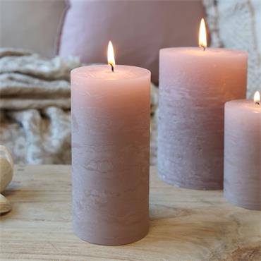 MACON PILLAR CANDLE H60CM RUSTIC DUSTY ROSE
