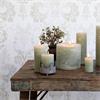MACON PILLAR CANDLE H15CM RUSTIC GREEN