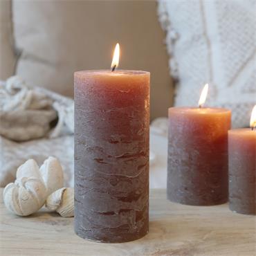 MACON PILLAR CANDLE H60cm RUSTIC WALNUT
