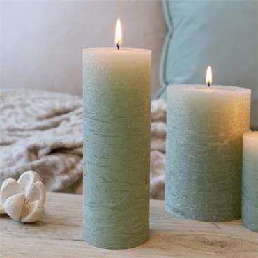 MACON PILLAR CANDLE H20CM RUSTIC GREEN