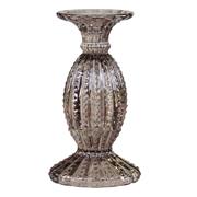 GLASS CANDLESTICK WITH PEARL EDGE H19CM