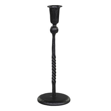 ANTIQUE BLACK CANDLESTICK HOLDER H29CM