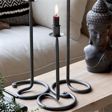 CANDLESTICK ANTIQUE BLACK H30CM