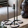 CANDLESTICK ANTIQUE BLACK H30CM