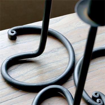 CANDLESTICK ANTIQUE BLACK H40CM