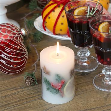 CHRISTMAS SPICE PILLAR CANDLE 10CM