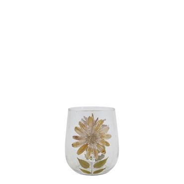 HURRICANE WITH DRIED FLOWER H14CM