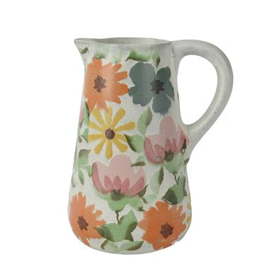 FLORAL TERRACOTTA JUG