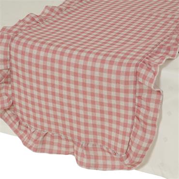 GINGHAM TABLERUNNER WITH RUFFLE EDGE