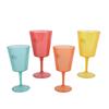SET OF 4 COLOURFUL PLASTIC WINE GLASSES