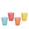 SET OF 4 COLOURFUL PLASTIC GLASSES