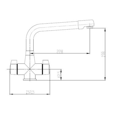1/2``Q/TURN SINK MIXER MONOBLOC GENOA / TWEED / TORY