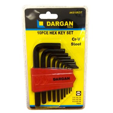 DARGAN ALLEN KEY SET [ring] 10pce 1.5mm - 10mm AKS10RDT