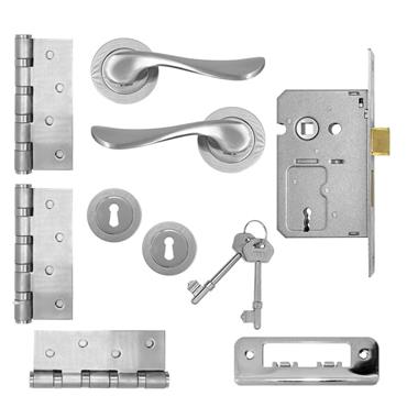 RADIUS AMUR ON ROSE LOCKSET WITH HINGES