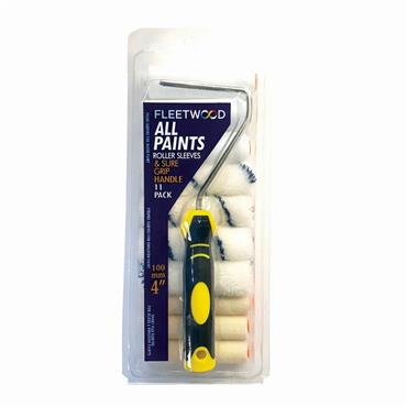 FLEETWOOD 4' ALL PAINT ROLLER SET c/w10 SLEEVES