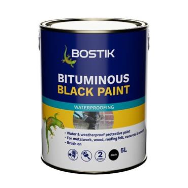 BOSTIK BLACK BITUMINOUS PAINT 5lt PROTECTIVE BRUSH ON